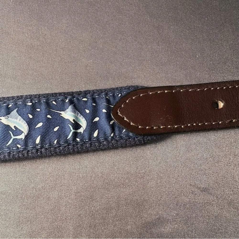 Vineyard Vines Navy Belt with Brass Buckle